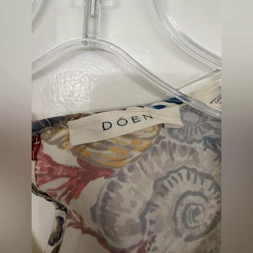DOEN Alamere Seashell Bias Cut Sleeveless Mini Dress in Mer Botanique Size XL - Picture 6 of 10